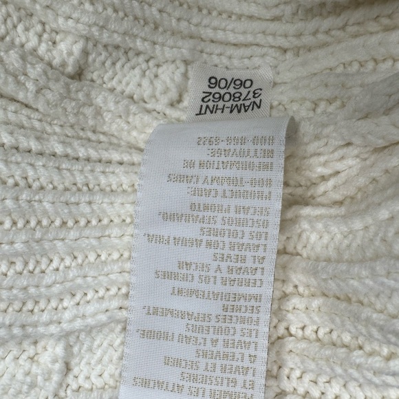 Tommy Hilfiger 90's White Blue and Red Classic Cable Knit Cardigan Size Large - Picture 14 of 14